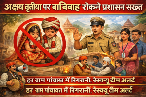 *अक्षय तृतीया पर बाल विवाह रोकने जिला प्रशासन के कड़े निर्देश जारी, प्रत्येक ग्राम पंचायत में मुनादी, बाल विवाह रोकने रेस्क्यू टीम गठित*