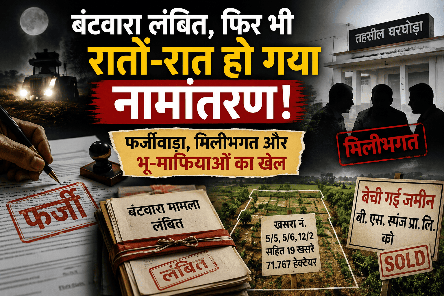 *नामांतरण का खेल या महाघोटाला? भू-माफिया और अधिकारियों की सांठगांठ! आखिर कौन है ये सच्चिदानंद पटनायक…?*